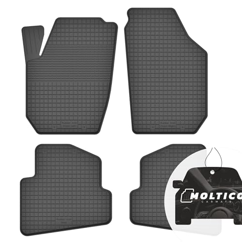 moto-MOLTICO Gummimatten Auto, 4-teiliges Set, Allwetter Gummi Fußmatten mit Rand, Antirutsch & Wasserfest Autoteppiche - passend für Skoda Roomster 2006-2015