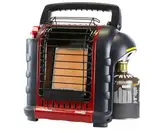 Mr Heater Tragbarer Gasheizer MH9BDF - Gasheizung mit Gasflasche - Gasheizstrahler - Räume bis zu 26M2 - Geeignet für Propan G31 und Butan/Propan G30+31 Patronen - Schwarz/Rot