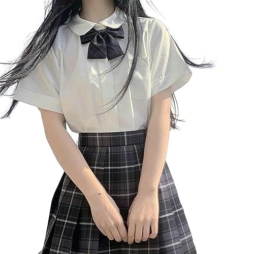 NOGRAX Schuluniform Mädchen Schuluniform Schüler Seifuku Bluse Faltenrockkrawatte Volles Girl Plaidrock Rosa Uniformen Für Frau