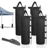 Pavillon Gewichte 4er Set, Sandsäcke Mit Klettverschluss Spaten Zusammenlegbar Sandbags für Faltpavillon, Vordach, Gartenzelte, Partyzelte, Grillpavillon, Anbaupavillon, Pop up Pavillon