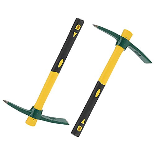 KEILEOHO 2 x Spitzhacke Garten mit Griff, 38 cm Kreuzhacke für Gartenarbeit, Pflanzen, Camping