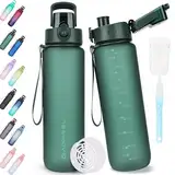 AOPREL Trinkflasche 1l, Wasserflasche BPA-Frei aus Tritan, Sport Trinkflasche Kohlensäure geeignet, Auslaufsicher 1 Liter Flasche für Fitness, Wandern, Camping, Schule und Büro