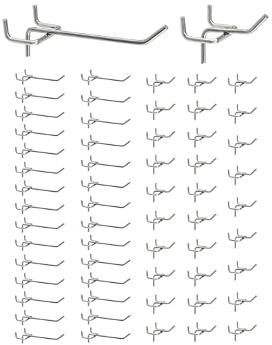 QWORK® 60X Lochwandhaken, Stecktafel Haken Werkzeugwand Haken für Verkaufsdisplays (5cm, 10cm)