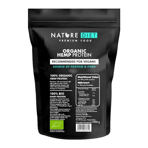 Nature Diet - BIO Hanfprotein 1000g | Vegan | Proteinpulver | Pflanzlich