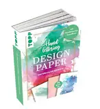 Handlettering Design Paper Block Watercolor-Effekte A6: 75 Feste Motivpapiere (DIN A6, 220 g/m²) mit 25 verschiedenen Watercolor-Hintergründen zum Belettern mit Handlettering-Grundkurs