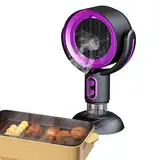 Portable Extractor Fan, Range Hood, Rechargeable Range Hood, Desktop Vent Hood, 21cm/8.2inch-35cm/13.7inch, Rechargeable Portable Kitchen Hoods With 360 Degree Rotation For Hot Pot, Purple And Gold