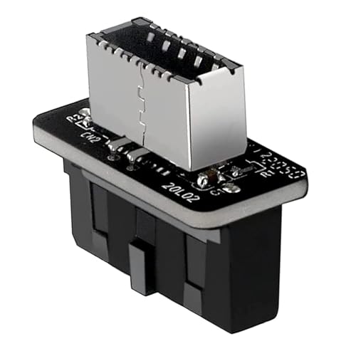 Binghe USB Frontplattenadapter vertikaler USB 3.1-Frontplattensockel USB3.019P/20P auf Type-E 90-Grad-Adapter Gehäusefront Type-C-Steckeranschluss für 73S Motherboard/Erweiterungskarte