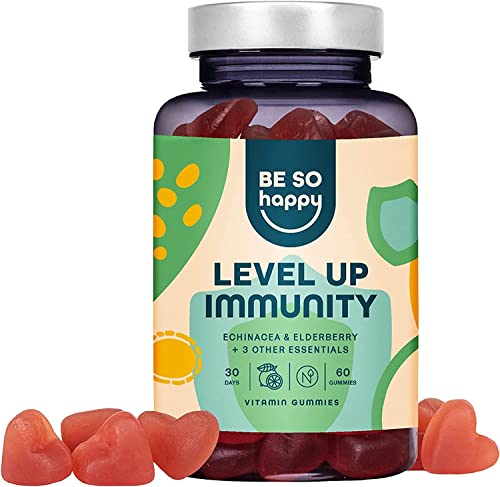 Immunsystem Stärken. Gummibärchen für das Immunsystem, Komplex mit Echinacea + Holunder + Vitamin C und Zink, 60 Gummies, Vegan, Be So Happy®