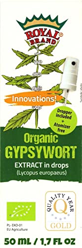 Royal Brand Wolfstrapp/Lycopus europaeus BIO/Bugleweed Organic/Extrakt 50 ml (1.7 fl oz.) Glas, Innovationen, Tropfer inklusive + Zerstäuberfrei