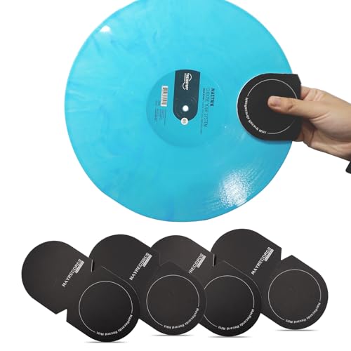 Schallplattenhandschuh LP Handler Antistatisch Schallplatten Miiten & Handler Greifer Vinyl Schallplattenreiniger & Schutz Weiches Mikrofasermaterial Plattenspieler-Zubehör (Schwarz)