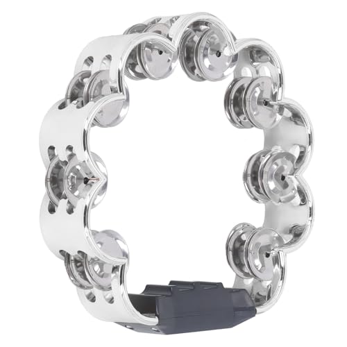 Blumendesign Percussion Jingles Tambourine für Partyaufführung, Musikunterhaltung für Kinder und Erwachsene (SILVER)
