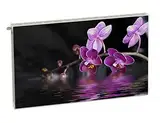 Magnet Heizkörperverkleidung Heizkörperabdeckung Rosa Blumen Orchidee 100x60 cm Heizung Abdeckung Verkleidung Magnetische Abdeckmatte Kühlschrank aus Einem Flexiblen Magneten Digitaler Aufdruck