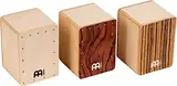 Meinl Percussion Cajon Shaker Set - Mini Musikinstrument - Geschenkidee - Baltische Birke, Exotic Zebrano, Bubinga Burl, Natur (SH50-SET)