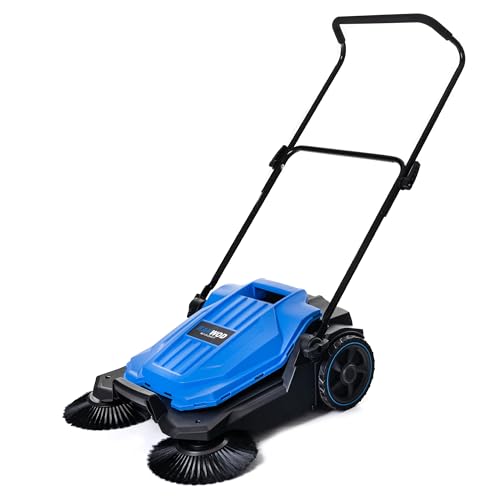 Kanwod KGAMS-6520 manuelle Kehrmaschine mit 18-Liter-Tank | Laubsammler mitzwei Seitenbürsten und 650mm Kehrbreite | Handkehrmaschine für Sand, Laub, Kies und Rasenschnitt