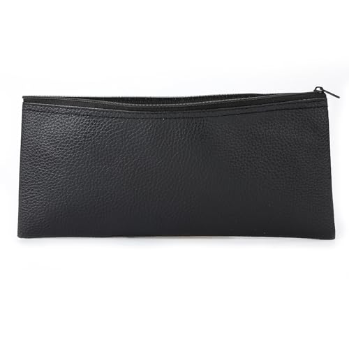 NQEUEPN Mikrofon Tasche, 275x120mm Leder mit Reißverschluss Mikrofon Schutztasche Kabellos Handheld Mikrofon-Aufbewahrungstasche Schwarz Tragbar Hüllen Halter für Reisen Outdoor