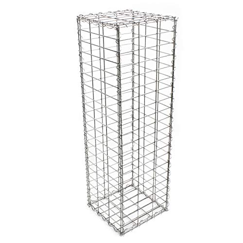 Wiltec Gabione 100 x 30 x 30 cm aus Drahtgitter, feuerverzinkter Gabionenzaun, Steinkorb für Gabionenwand, Gabionen Sichtschutz und Gabionen Hochbeet