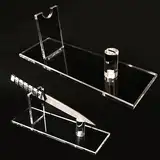 Messerregal Taschenmesser Display Stand Acryl Taschenmesser Display Single Messerregal Display Stand für Überlebenstaktik Outdoor Messer Home Dekoration Display (Transparent1 Satz)