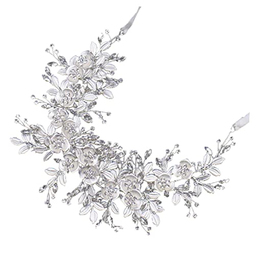 Stirnband Blumenranken Mädchen Stirnband Braut Stirnband Haargummis for Frauen Braut Strass Stirnband Blume Braut Haarteile Haarschmuck Dame Haarschmuck Frauen Kopfschmuck