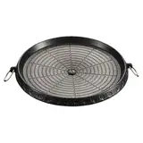 LADAMI Korean BBQ-Grill,Grillaufsatz gaskocher camping,Antihaftbeschichtet, Runde Grillpfanne, Innen- und Außengrillpfanne,Grillplatte campingkocher