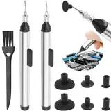 Youmile 2 Stück IC-Abzieher Vakuum-Saugstift Manuelles Vakuum Saugen IC Pick up Tool Chipentferner Werkzeug Leiterplatte Chip-Puller mit Saugspitzen Saugnäpfen Bürste für QFP TSOP TSSOP Chip Entnahme