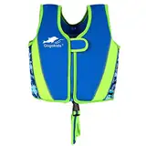 Schwimmweste Kinder aus Neopren, Schwimmjacke Schwimmlernweste für Jungen Mädchen Schwimmen Badeanzug Schwimmende Bademode Schwimmweste Baby 1-2 Jahre, Grün