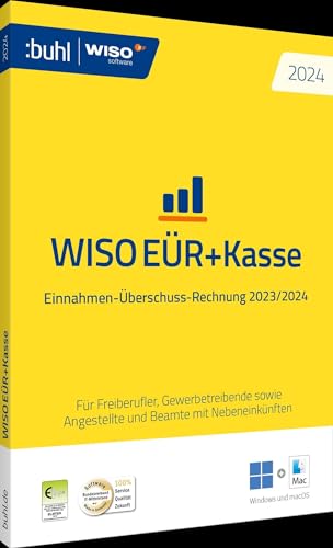 WISO EÜR+Kasse 2024: Einnahmen-Überschuss-Rechnung 2023/2024 für Windows und macOS (WISO Software)