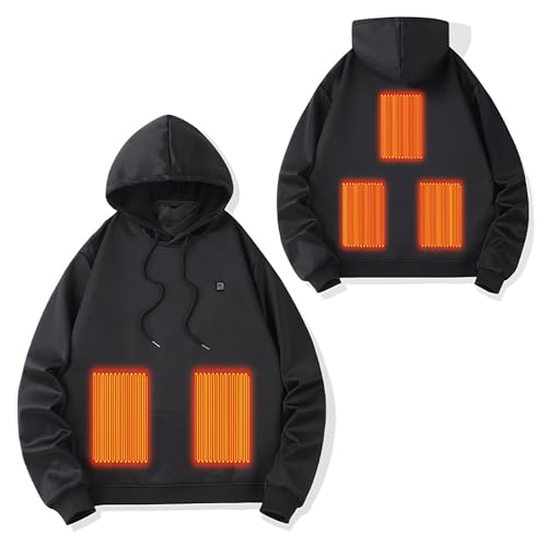 Beheizbarer Hoodie für Herren Damen Beheizte Jacken mit 5 Heizzonen Elektrische Beheizte Heizweste Kapuzenpullover Aktualisierte Version USB Beheizte Beheizbarer Pullover Pullover Hoody mit Kapuze