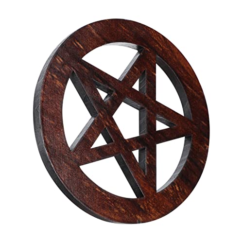 VICASKY Pentagramm -Ornament Haushalt spirituell ändern Pentagramm- Ritual rituels Geheimnisvoll ritauls zaubernüsse Pentagramm-Ornament praktisches Holzdekor hölzern Coffee