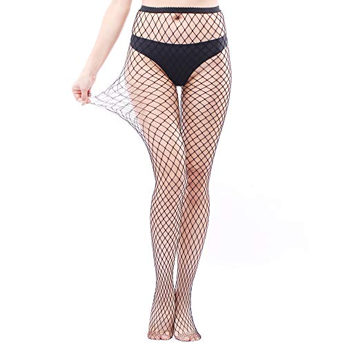 EVERSWE Sexy Elastisch Hohe Taille Strumpfhosen Netzstrümpfe Schenkelhohe Strümpfe Strumpfhosen für Damen (1P M, L-XL)
