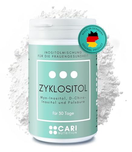 ZYKLOSITOL Inositolmischung im optimalen Verhältnis | Myo-Inositol und D-Chiro-Inositol mit Folsäure | PCOS, Kinderwunsch, Insulinresistenz, Zyklus, Hirsutismus | vegan & made in Germany