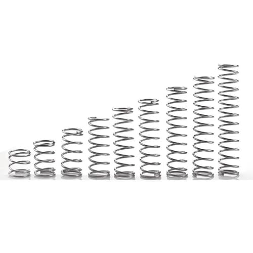 2 mm Kompressions-Rückholfeder, spulenkomprimierte Rückfeder aus Edelstahl, stoßdämpfende Druckfedern,4Pcs,2mm×24mmx150mm