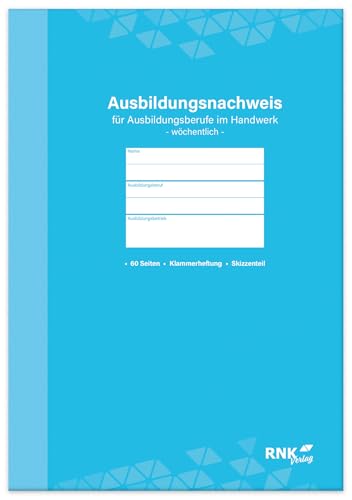 RNKVERLAG 5051 - Ausbildungsnachweisheft für das Handwerk mit zusätzlichem Skizzenteil, für wöchentliche Eintragungen, 1 Stück