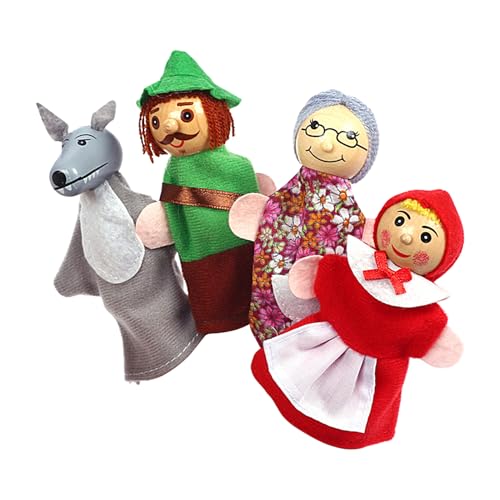 Storytelling -Fingerpuppen - 4PCS -Bildungsmini -Handpuppen Für Kinder Und Erwachsene | Nette Cartoon -Tierfiguren, Weiche Plüschfinger -Spielpuppen Zum Lernen, Puppenspiel, Das Spielen Und Lustige Ak
