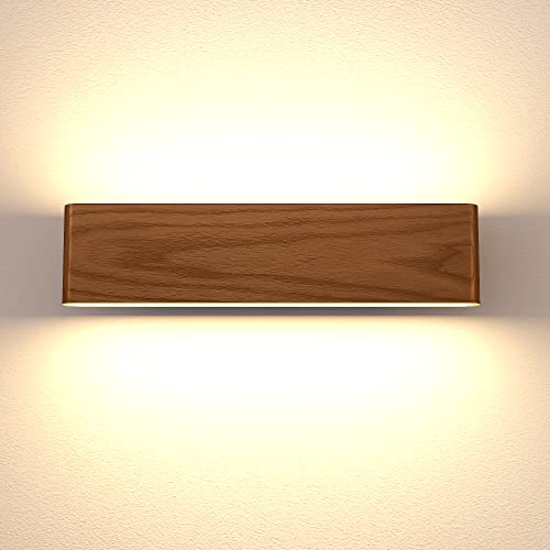 Martll Wandleuchte LED Holz Wandlampe Innen Wandbeleuchtung für Schlafzimmer Flur Korridor Treppe Wohnzimmer Innenbeleuchtung Warmweiß Nachtlicht (32cm A)