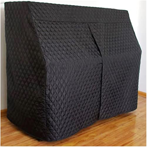 Cutfouwe Vertikales Klavier Abdeckung, Volle Klavierabdeckung,Gesteppte Schwarze Nylon Verdicken Wasserbeständige Klavierzubehör Dekoration(Schwarz),153x33x120cm