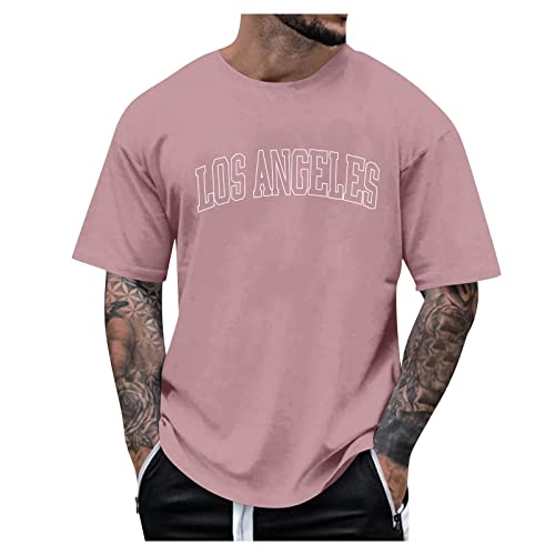 Modisches Herren T-Shirt Kurzarm Rundhalsausschnitt mit Kreativdruck für Freizeit Sport (XXL)
