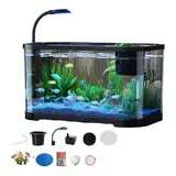 Aquarium Starter Set | Betta Fischbecken Für Einsteiger,Leise Dekorative Wasserschale Mit Klarem Sichtfenster & Tischaquarium
