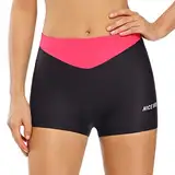 NICEWIN Radunterhose Damen mit Sitzpolster Radlerhose 4D Gepolsterte Fahrradhose Atmungsaktive schnelltrocknende stoßfeste Damen Fahrrad Unterwäsche Shorts, XXL, Pink