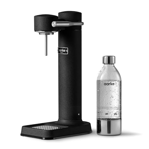 Aarke Carbonator 3, Premium Wassersprudler aus Edelstahl mit Aarke Flasche, Mattschwarz Finish