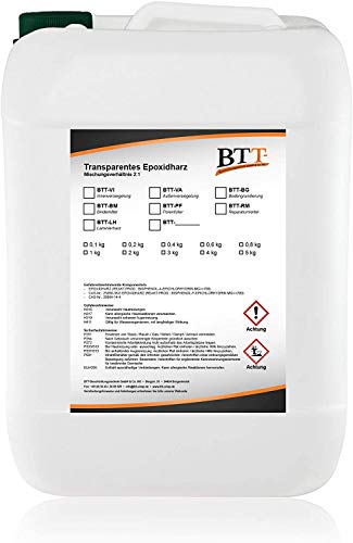 BTT-PF Steinteppich Porenfüller (1,5 kg) 2K transparenter Epoxidharz Porenverschluss, Versiegelung für Marmorkies Steinboden, EP-Harz in glasklarer Qualität