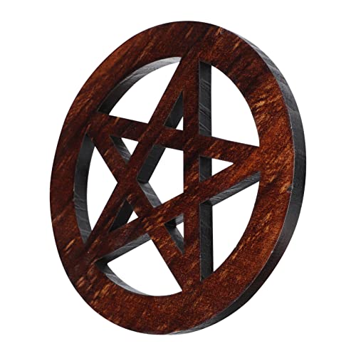 TOPBATHY Pentagramm Holz Altar Fliese Pentagramm Wandschild Astrologie Ornamente Glück Dekor für Tarot Wicca heidnische Altare Ritual