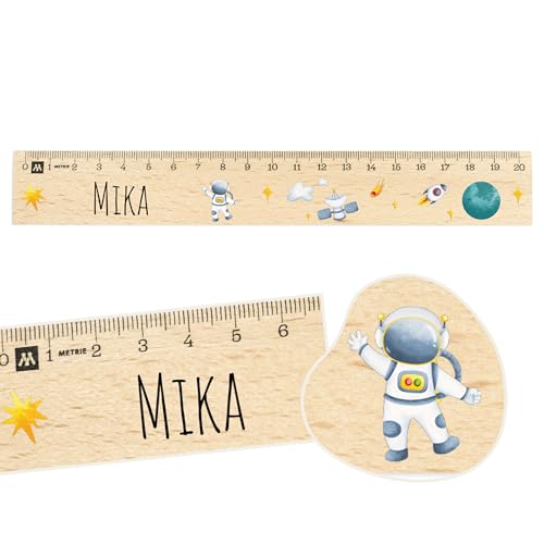 Geschenkfreude personalisiertes Lineal Kinder Grundschule mit Namen - einzigartige Geschenke für die Einschulung - Lineal 20 cm aus Holz - tolle Geschenke zur Einschulung - Schulanfänger Geschenk