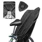Regenschutz Fahrradsitz Kinder, 420D Oxford Fahrradsitz Hinten Regenschutz, Wasserdichte Regenschutz für Fahrradkindersitz, Schwarz Abdeckung für Kinder mit Reflekorstreifen zum Alle Sitze