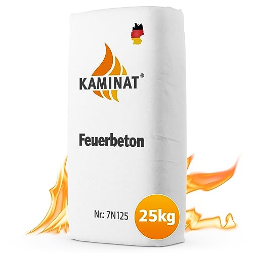 Feuerfester Beton, Körnung 0-5mm - Maximale Hitzebeständigkeit bis 1250°C - Vielseitige Verarbeitung: stampft, rüttelt und kann gegossen werden, ermöglicht eine flexible Anwendung. (25kg)