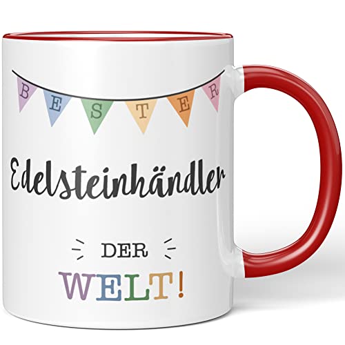 JUNIWORDS Tasse, Bester Edelsteinhändler der Welt, Rot (5696236)