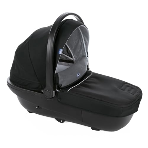 Chicco Activ3 Kinderwagenaufsatz, geräumig und gepolstert, für Activ3 Kinderwagen, mit Belüftungssystem, verstellbare Rückenlehne, für die ersten Tage des Lebens des Babys, schwarz
