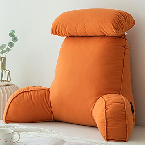 Lesekissen mit Armlehnen und Kopfstütze, Reißverschluss-Taschen-Kissen für Sofa, Bett und Büro, gemütliches Lounge-Kissen zum Lesen, Entspannung und Unterstützung