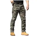 HSUAYEUD Kurze Outdoorhose Herren,Cargohose Herren Relaxed Fit Baumwolle Wanderhose Herren Casual Arbeitshosen Männer Outdoor Militär Taktische Hosen mit Multi Taschen