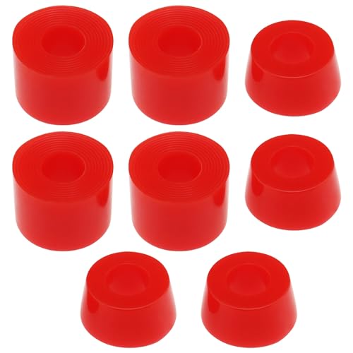 YINETTECH 2 Sätze Long Board Truck Bushings 92A Skateboard Bushings Shock Absorber Suitable for Skate Trucks Four-Wheel Skateboards Red