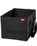 achilles Einkaufstasche faltbar, Smart-Box zum Einkaufen, Tragetasche, Aufbewahrungs-Organizer, Picknickkorb, Transportkiste, Tragekorb, Wieder verwendbare Einkaufsbox, schwarz, 37 cm x 23 cm x 21 cm